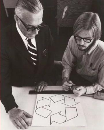 Gary Anderson (der. foto) con su diseño en 1970.